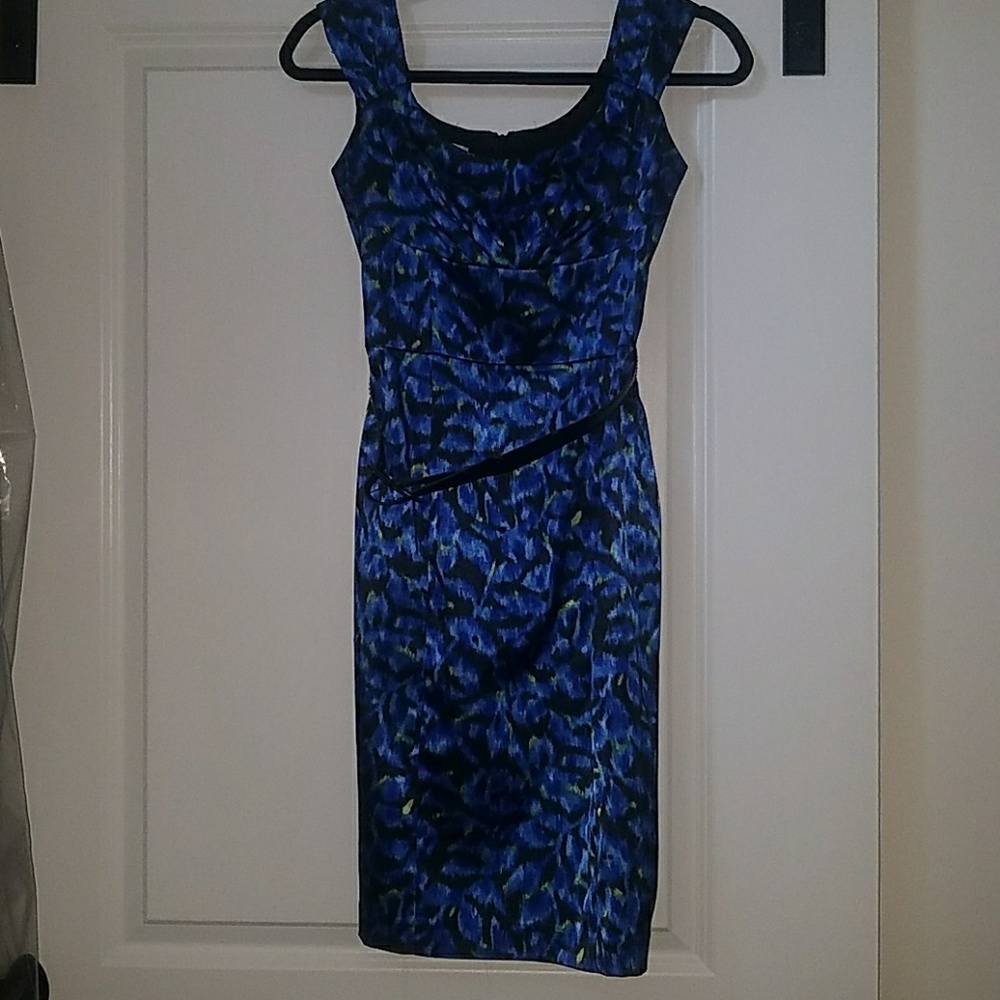 Beautiful blue and black dress.